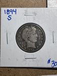 Barber Quarter Lot of 7 Pieces, 1894-1915