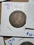 Barber Quarter Lot of 7 Pieces, 1894-1915