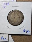Barber Quarter Lot of 7 Pieces, 1894-1915