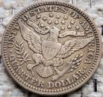 1915 Barber Quarter 25 Cents Coin