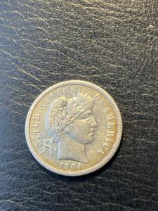 1904 Barber Silver Dime - Uncirculated Collectible