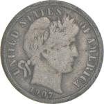 1907-S Barber Dime 90% Silver Coin