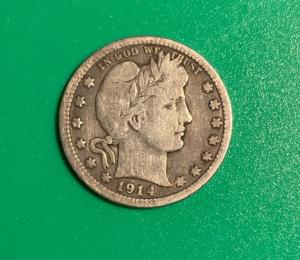 Four Barber Head Quarter Coins Set