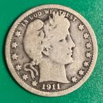 Four Barber Head Quarter Coins Set