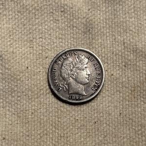 1898 S Barber Silver Dime - Rare Key Date