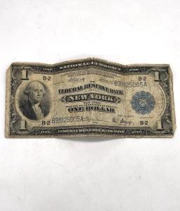 1916 New York Federal Bank Blue Seal $1 Note