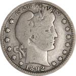 1892-P Barber Quarter Coin