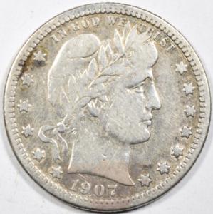 1907 Barber Quarter - Very Fine Condition