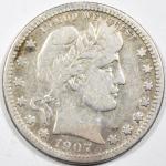 1907 Barber Quarter - Very Fine Condition