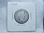 1914 Silver Barber Quarter Coin