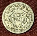 1908-P Barber Dime 90% Silver Coin