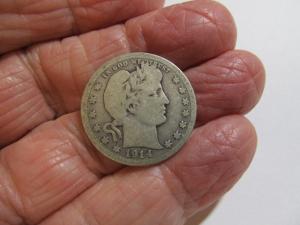 1914 P Barber Silver Quarter - Perfect Album Addition