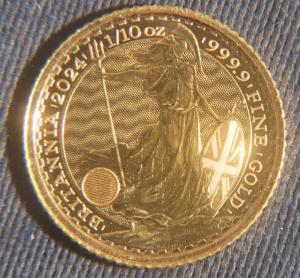 2024 10 Pounds 1/10 oz Fine Gold Britannia