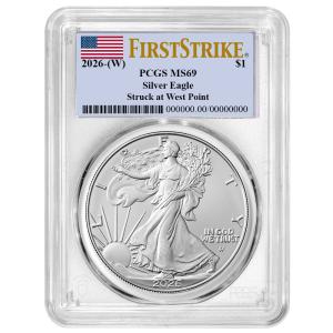 2026 (W) $1 American Silver Eagle PCGS MS69 Flag