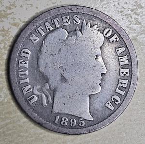 1895 Barber Dime Silver 10c Key Date