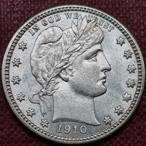 1910 D Barber Quarter 25c Uncirculated Coin