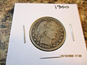 1900 Barber Silver Quarter Coin
