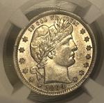 1894 Barber Quarter Dollar - AU-55 Better Date