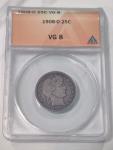 1908-O Barber Quarter ANACS VG 8 Coin