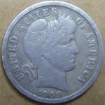 1908 Barber Dime - 90% Silver Coin