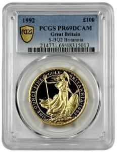 1992 Great Britain Gold 100 Pounds Britannia Coin
