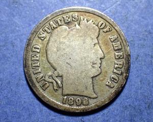1892 Barber Dime Collectible Coin
