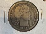 1901-O Barber Quarter - Semi Key Coin