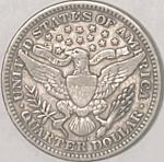 1909-D Barber Quarter - 90% Silver, Full Liberty
