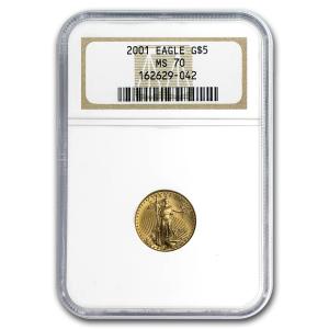 2001 American Gold Eagle 1/10 oz MS-70