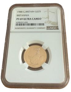 1988 Great Britain Gold 1/4 oz Britannia Coin