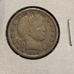 1898 Barber Quarter Silver Coin 25 Cents