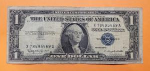 1957 $1 Silver Certificate Bill Blue Seal