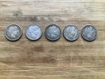 Barber Head Silver Dimes - 5 Unique Dates