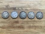 Barber Head Silver Dimes - 5 Unique Dates