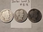Barber Quarters Lot of 3 - 90% Silver
