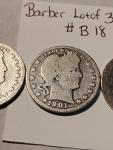Barber Quarters Lot of 3 - 90% Silver