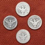 1897-1900 Barber Quarters 4 Coin Set
