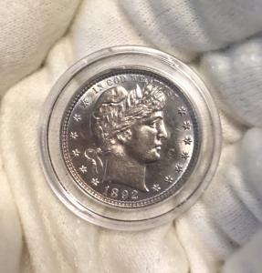 1892 Silver Barber Quarter - Uncirculated Mint State