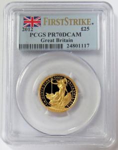2012 Gold 1/4oz Britannia PCGS PR 70 DCAM