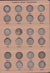 Barber Quarters Set 1892-1916 - Missing 3