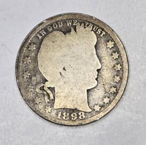 1898-P Barber Silver Quarter 25C