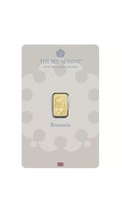 Britannia 1 Gram Gold Bar with Assay Card