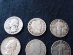 10 Mixed Silver Quarters: Washington, Barber, Liberty
