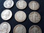 10 Mixed Silver Quarters: Washington, Barber, Liberty
