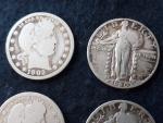 10 Mixed Silver Quarters: Washington, Barber, Liberty