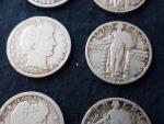 10 Mixed Silver Quarters: Washington, Barber, Liberty