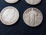 10 Mixed Silver Quarters: Washington, Barber, Liberty