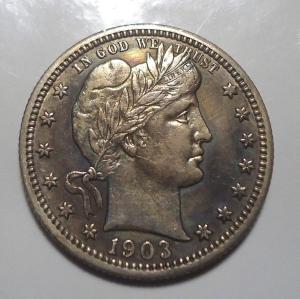 Stunning 1903 Barber Silver 25C Quarter