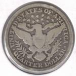 1895 Philly Silver Barber Quarter Coin