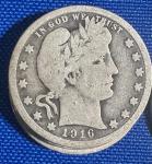 Four Barber Quarters 90% Silver in Felt Bag